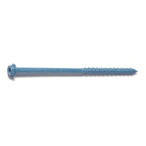 Torquemaster Masonry Screw, 3/16" Dia., Hex, 4 in L, Steel Blue Ruspert, 100 PK 54265